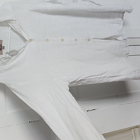 FLAX Whit Linen Top L - Picture 3 of 7